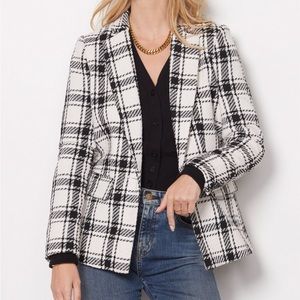 Evereve Black and White Plaid Blazer